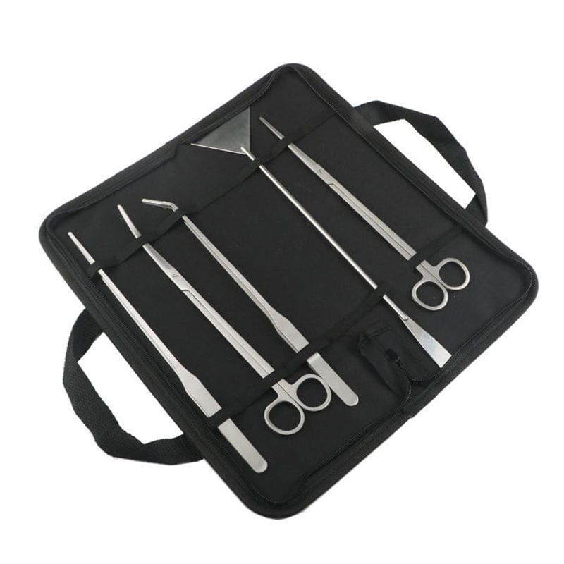Professional Aquarium Landscaping & Aquascaping Kit (5 Pieces) Premium 5-piece stainless steel aquarium landscaping and aquascaping tools kit by Velteriyan Enterprises.